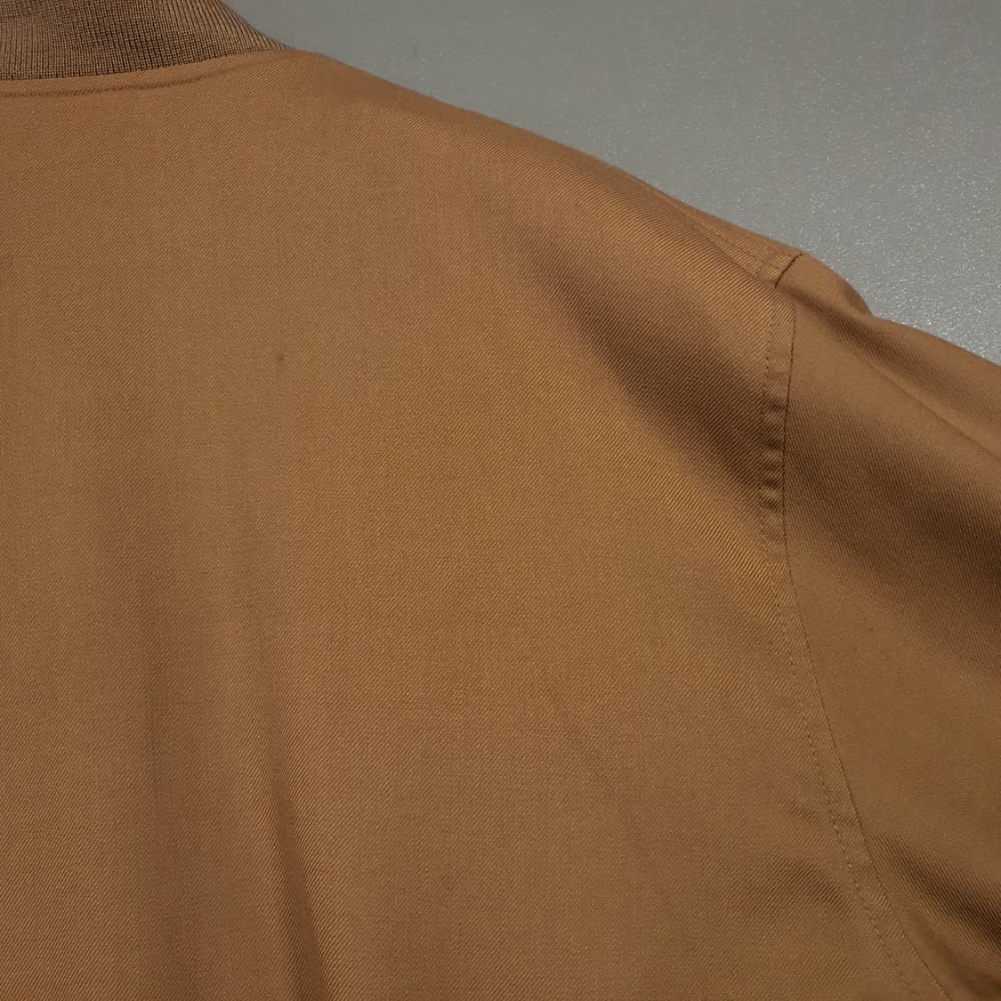 100 (L) 입생로랑 YSL 오버핏 브라운 울 블루종 봄버 자켓 카멜 상품이미지10