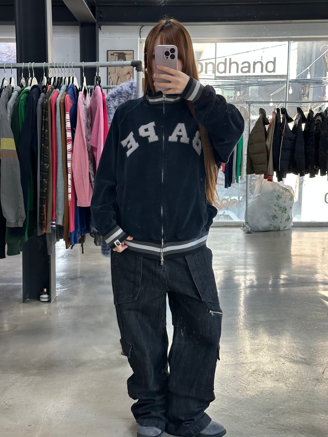 베이프 90s OG 스펠아웃  코튼트랙 투웨이 바시티자켓 상품이미지2