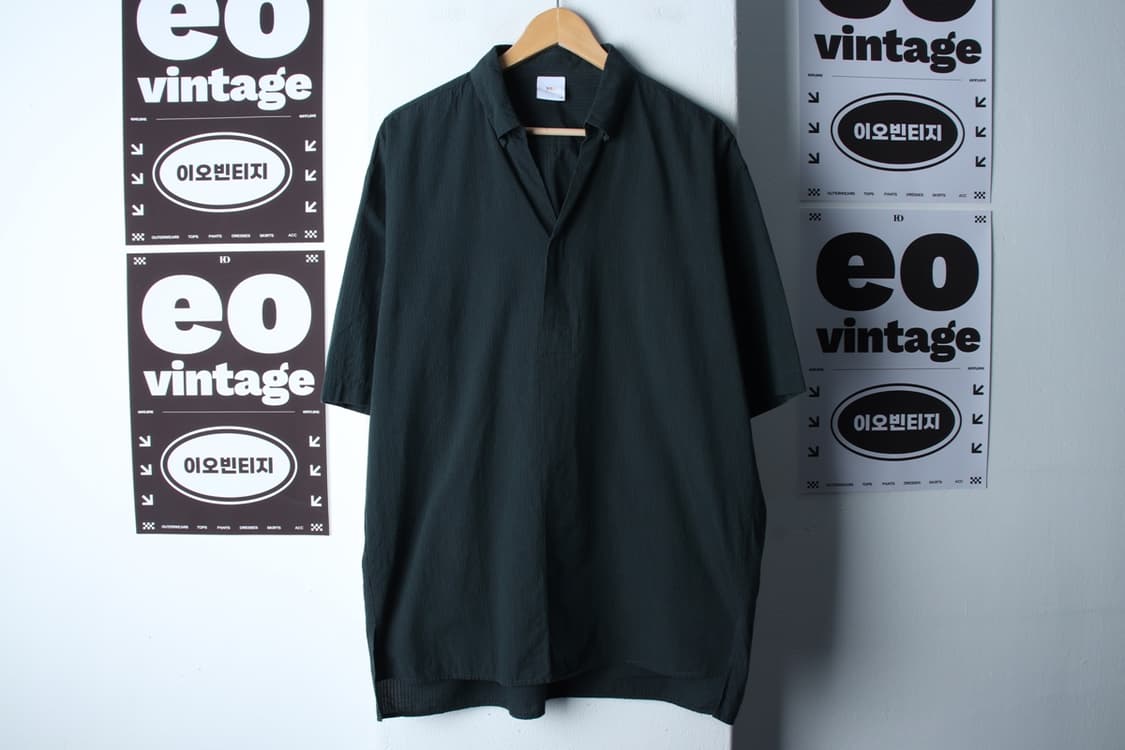 (XL-2XL) 지이크 반팔 카라 티셔츠 셔츠 남방 그린-H32347 상품이미지2