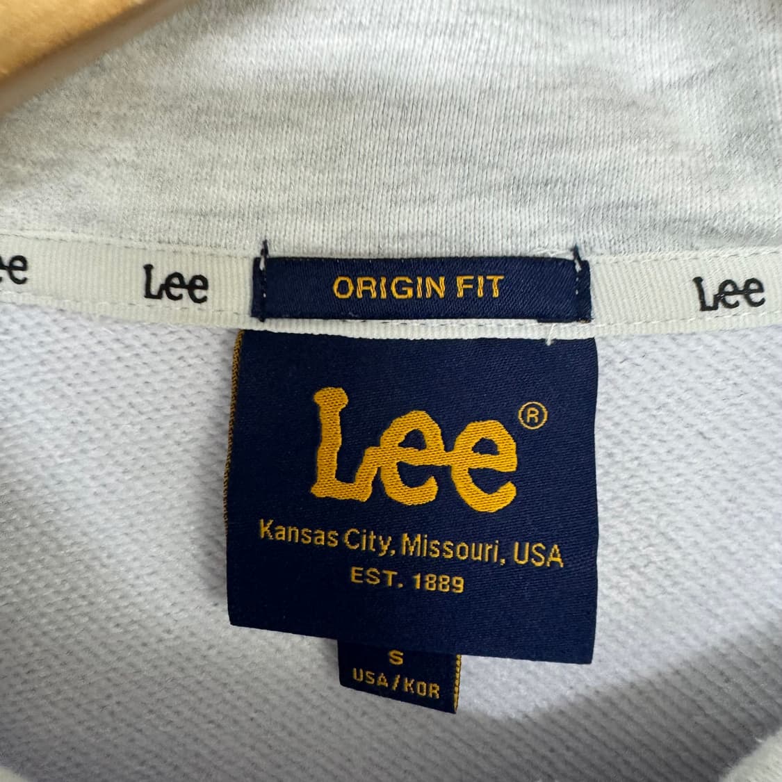 Lee 아치로고 라이트그레이 후드 상품이미지3