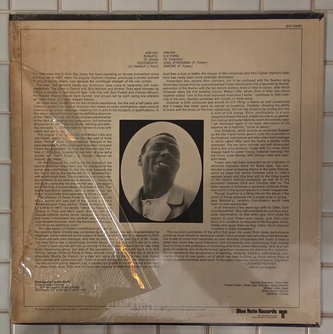 엘빈 존스 Coalition LP 블루노트 초판 RVG각인 상품이미지2