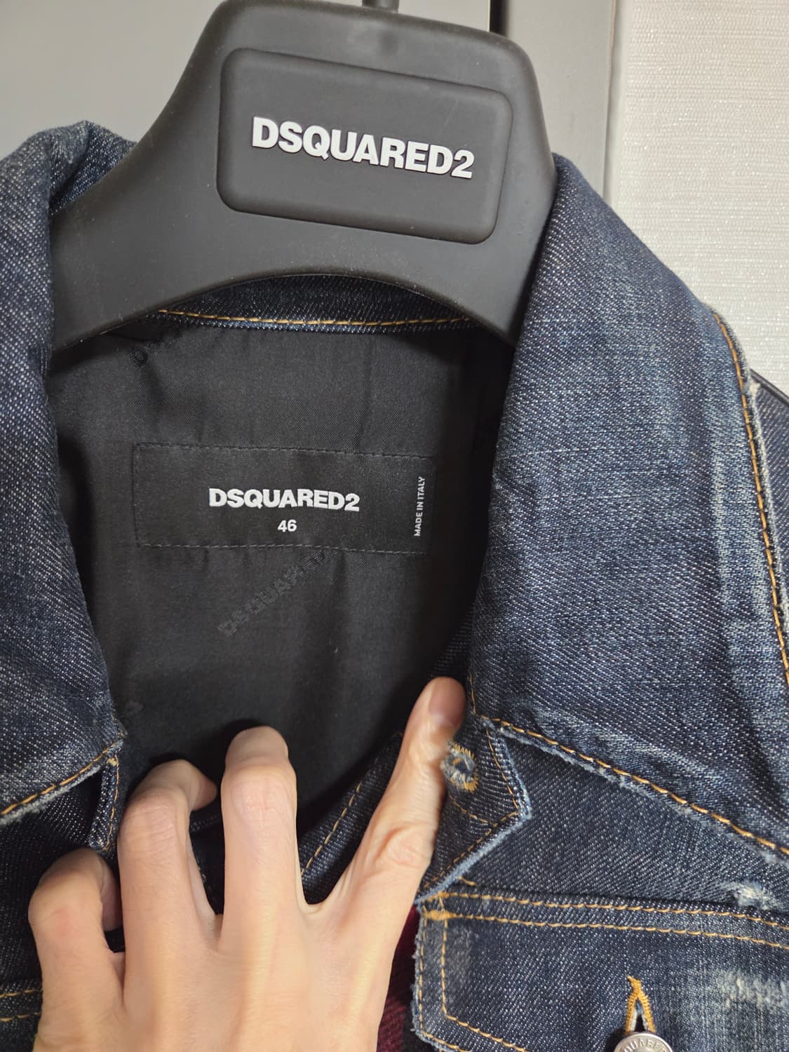 디스퀘어드2 데님 울체크 믹스 자켓 상품이미지2