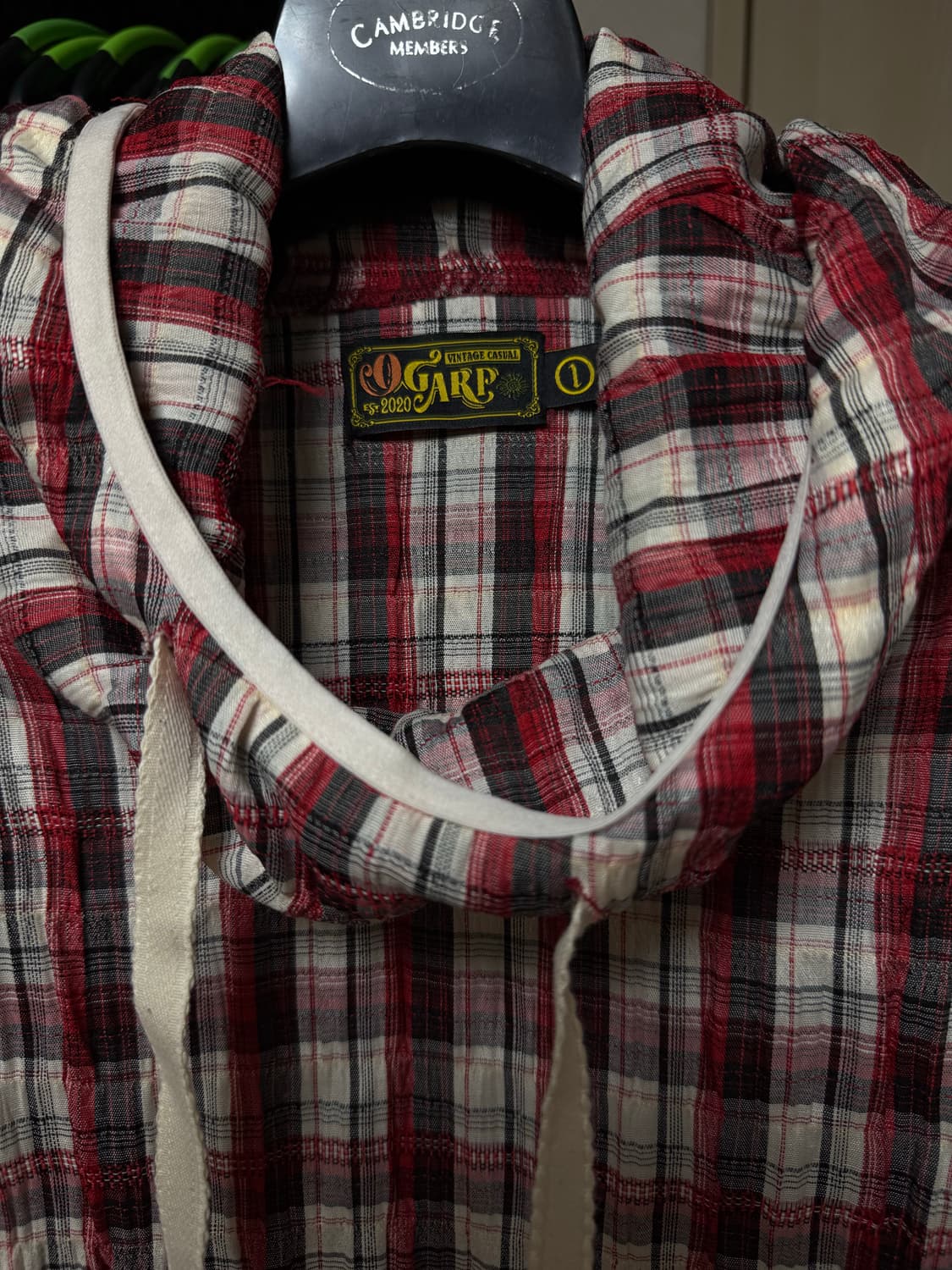 [1] 오가프 체크 후디 아노락 레드 상품이미지4