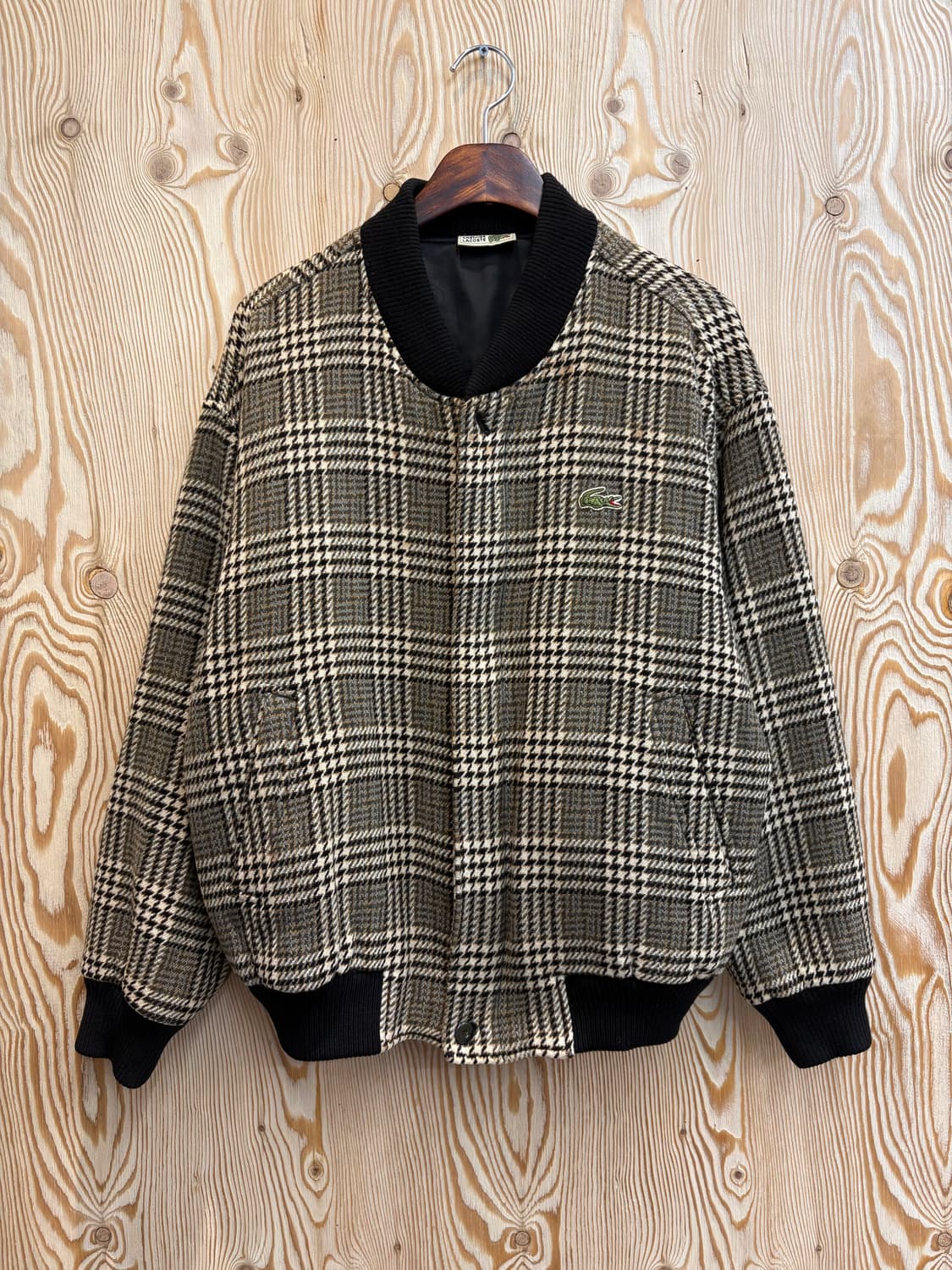 라코스테 체크 울 블루종 자켓 상품이미지1