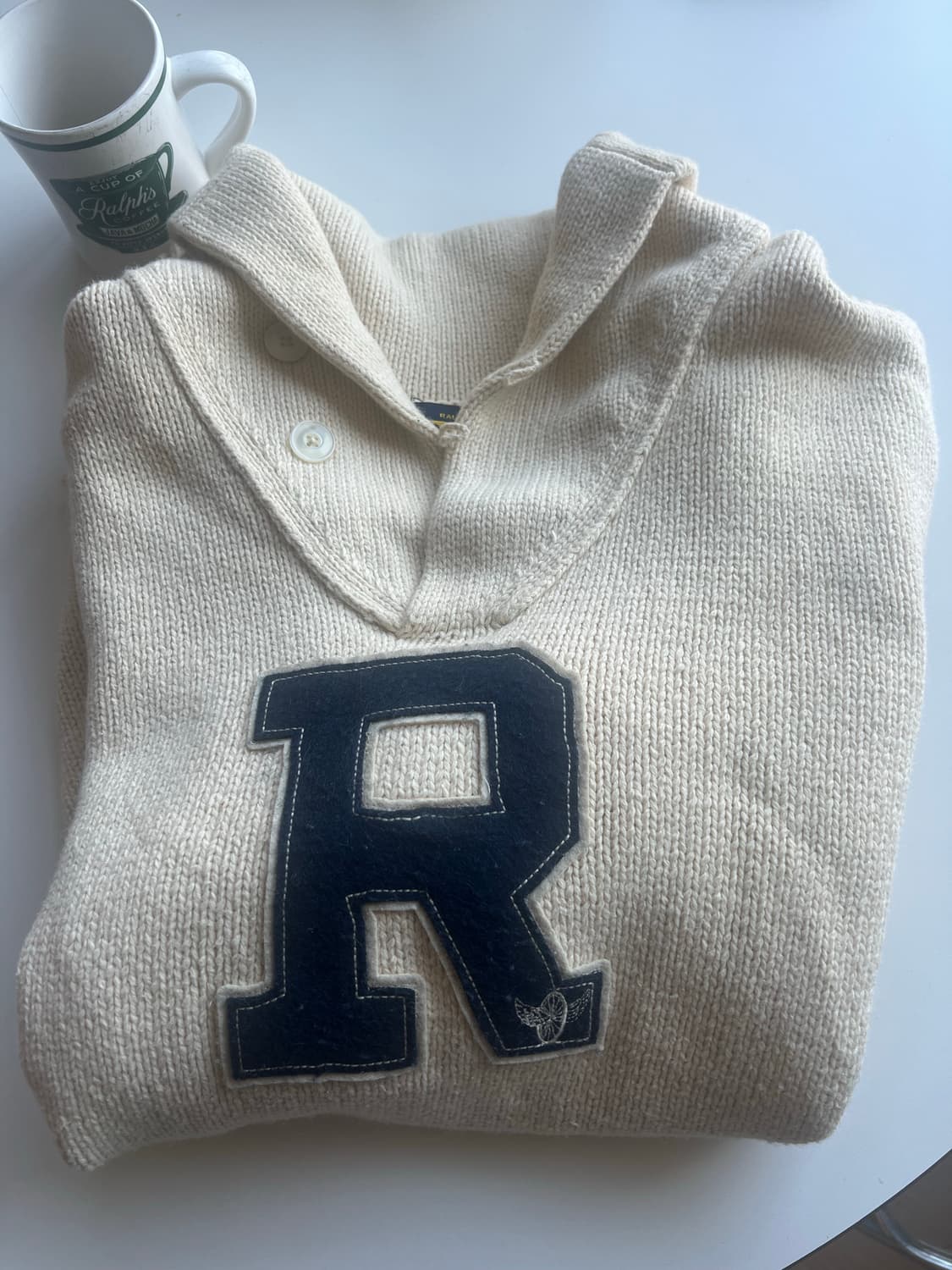 폴로 랄프로렌(럭비)R 로고 숄카라 니트 상품이미지4