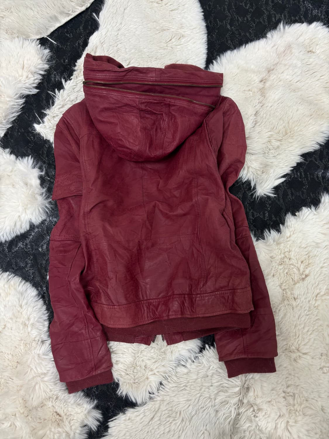 [2000s Avirex]Burgundy Zip Hoodie SheepS 상품이미지9
