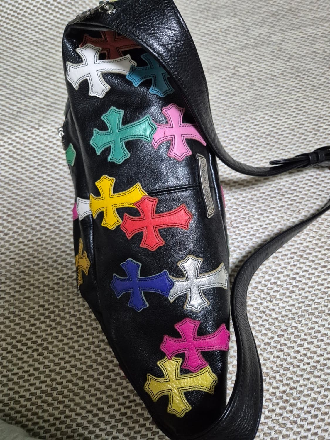 [OS] 크롬하츠 멀티 크로스 레더 블랙 스냅백 상품이미지2