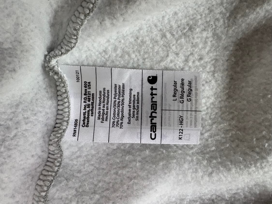 Carhartt 칼하트 후드 집업 그레이 온두라스 L사이즈 상품이미지3