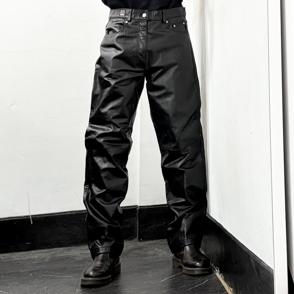 베르사체 아카이브 카우하이드 레더 팬츠 상품이미지2