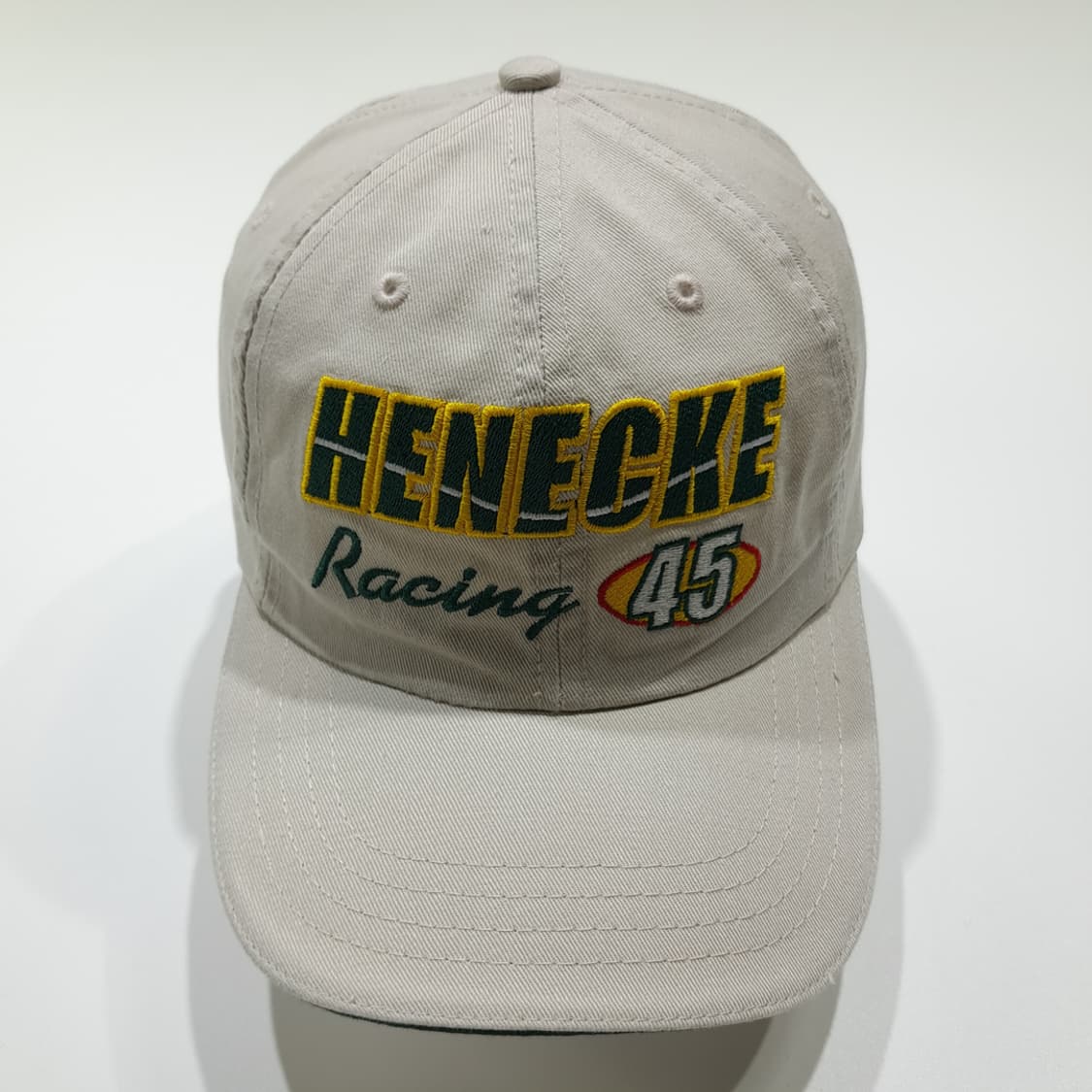 HENECKE 레이싱 45 베이지 자수 볼캡 모자 P2099 상품이미지3