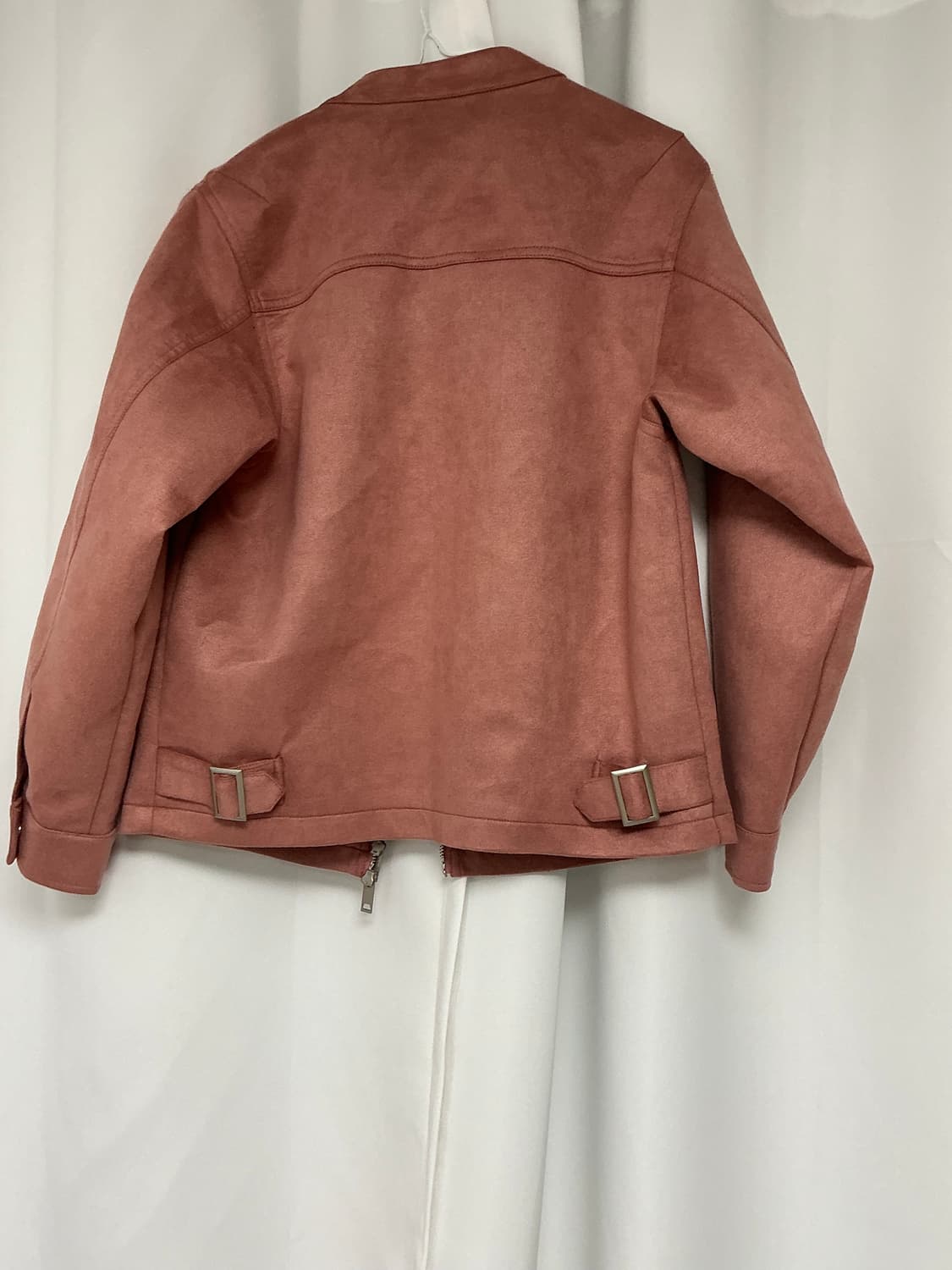 언더오프 스웨이드 투웨이 집업 바이커 자켓 핑크  상품이미지2