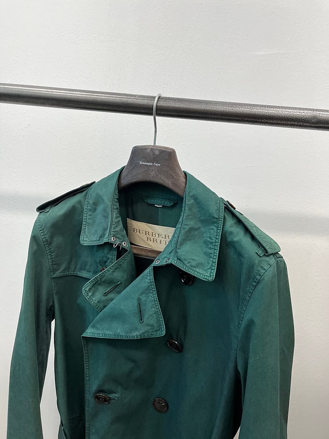 100) 버버리 모스그린 코튼 트렌치코트  상품이미지2