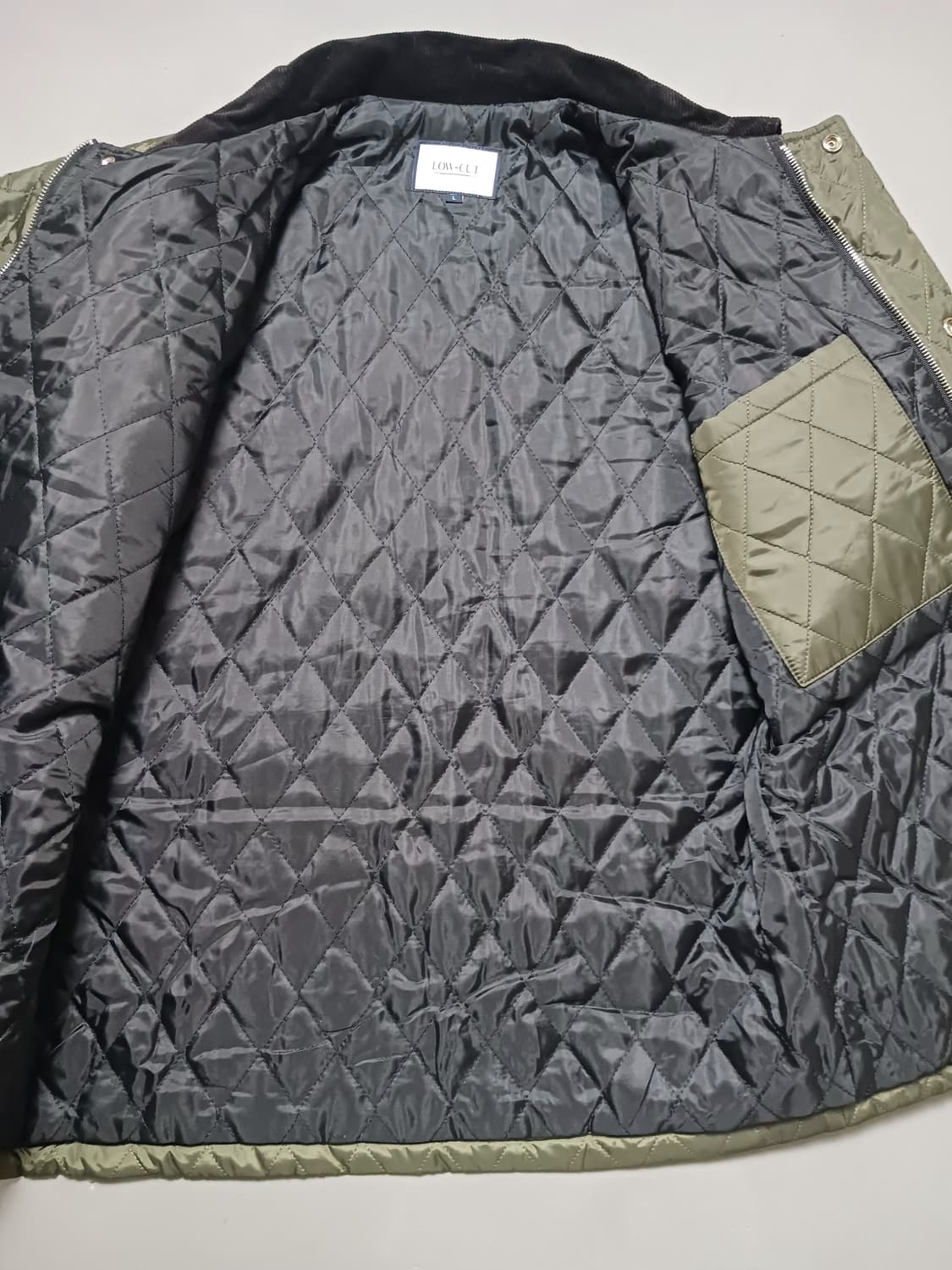 [L] 로우컷 벨티드 퀼팅 자켓 오버핏 바버 스타일 상품이미지5