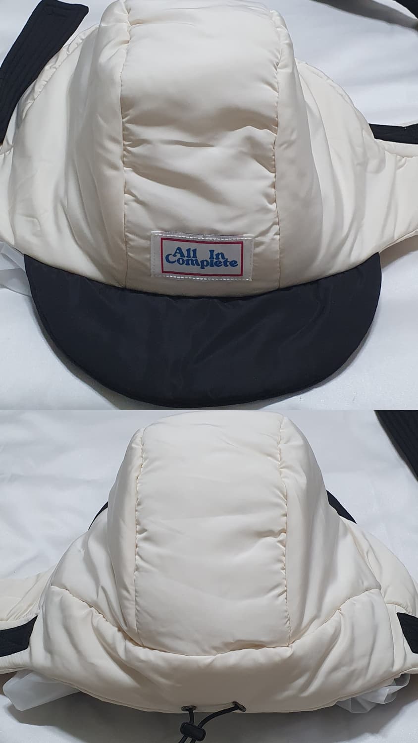 라이트베이지 올인컴플리트 판다 패딩 바라크라바 모자  상품이미지3
