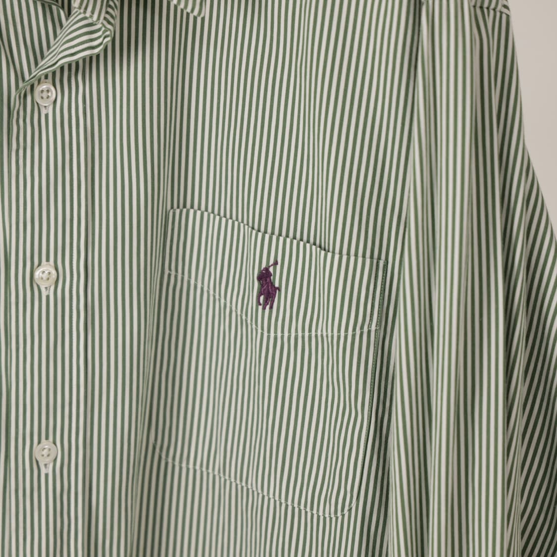 폴로 퍼플로고 그린 스트라이프 셔츠 상품이미지3
