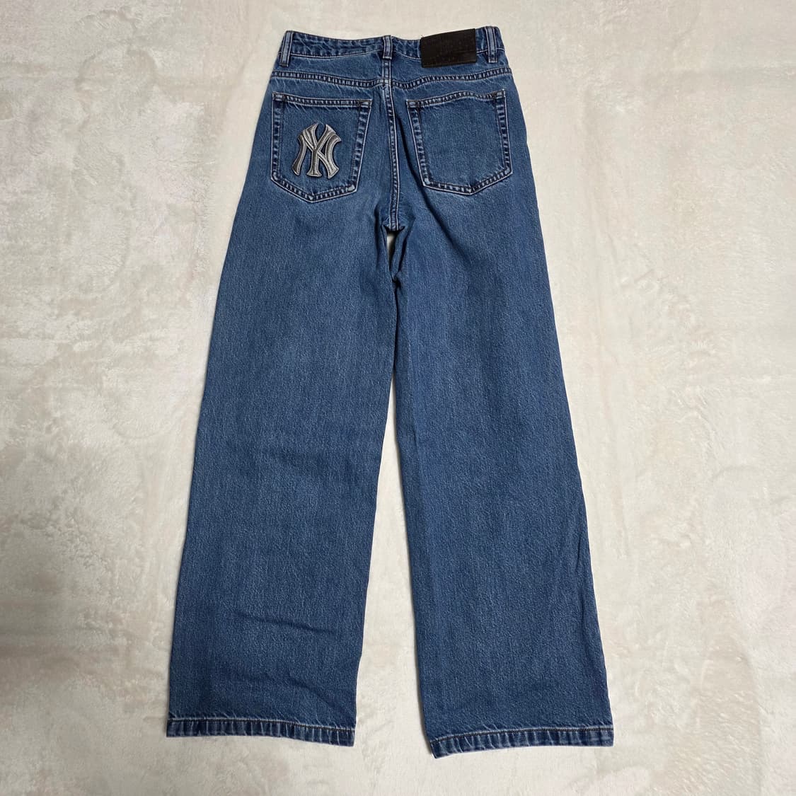 (XS)여성 MLB 여성 메가로고 와이드 데님 팬츠 상품이미지4
