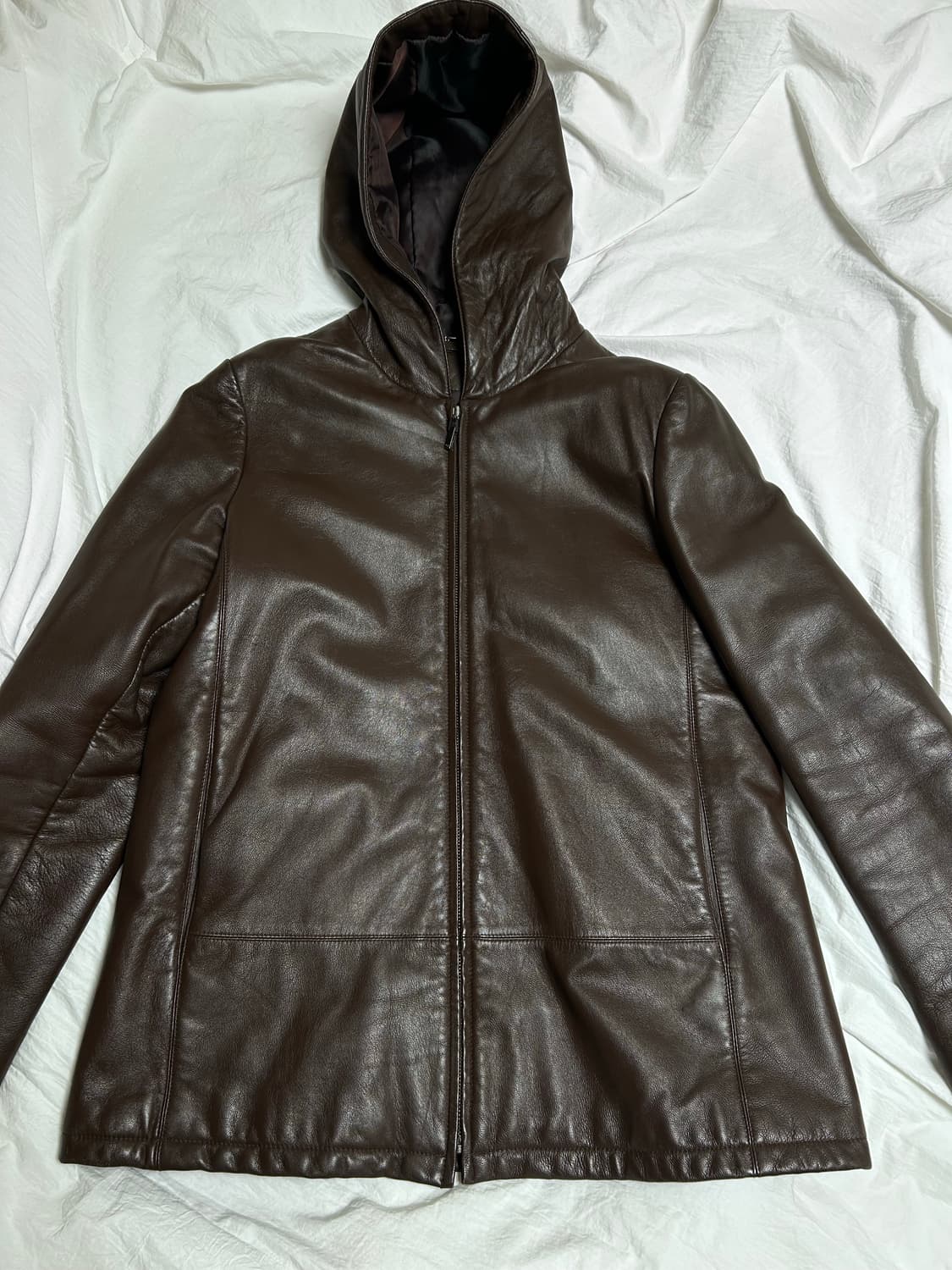 carries note 가죽 후드집업 자켓 상품이미지1