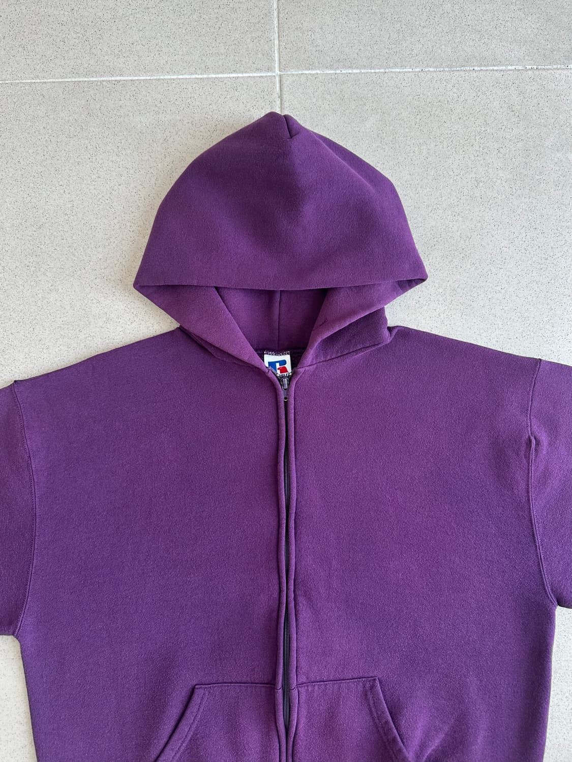 90s 빈티지 러셀 후드집업 퍼플 L USA 상품이미지4