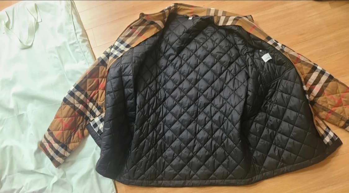 버버리 체크 퀼팅 자켓 L 상품이미지5