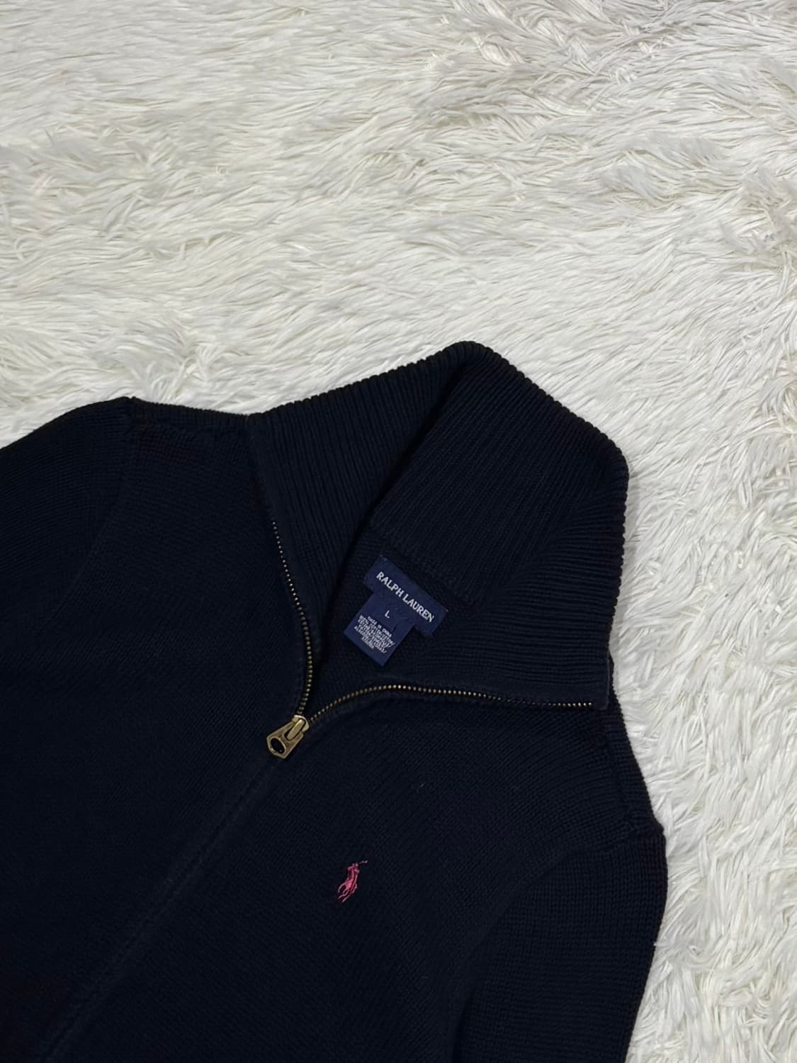 폴로랄프로렌 핑크포니 네이비 니트집업 상품이미지5