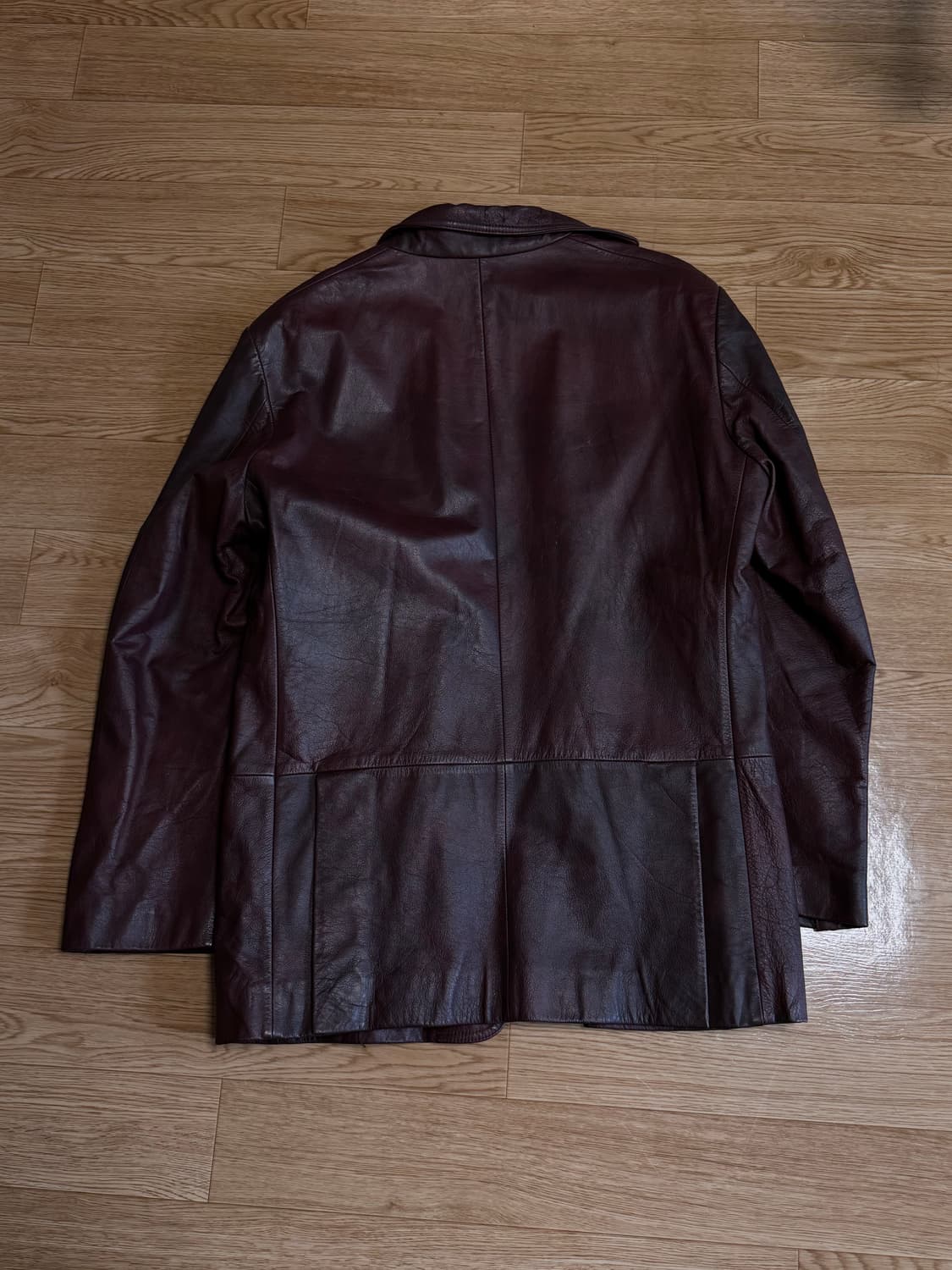 빈티지 버건디 와인 소가죽 레더 자켓 상품이미지3