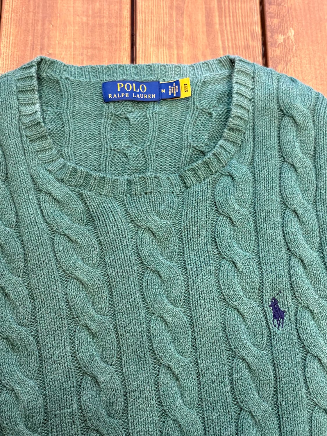 폴로 그린 꽈배기 니트 상품이미지5