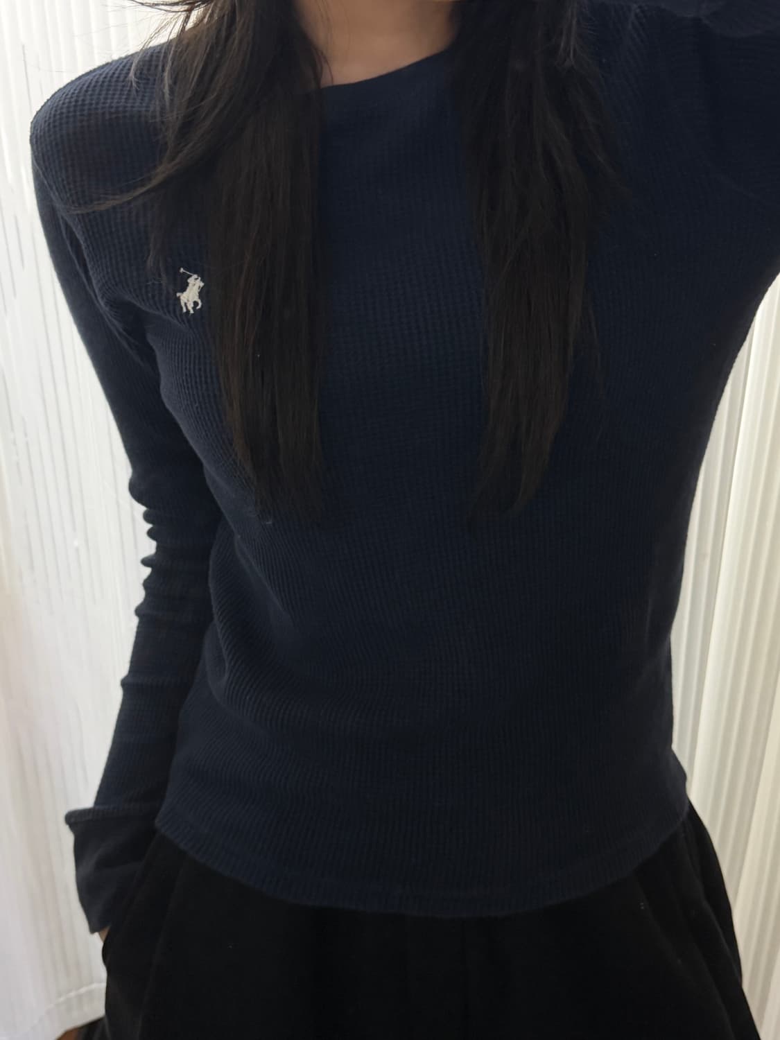 폴로 랄프로렌 네이비 와플 긴팔티 M 상품이미지1