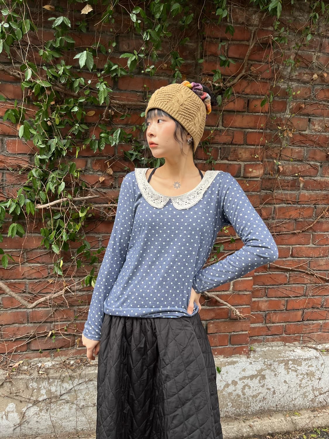 일본 도트 롱슬리브 상품이미지1