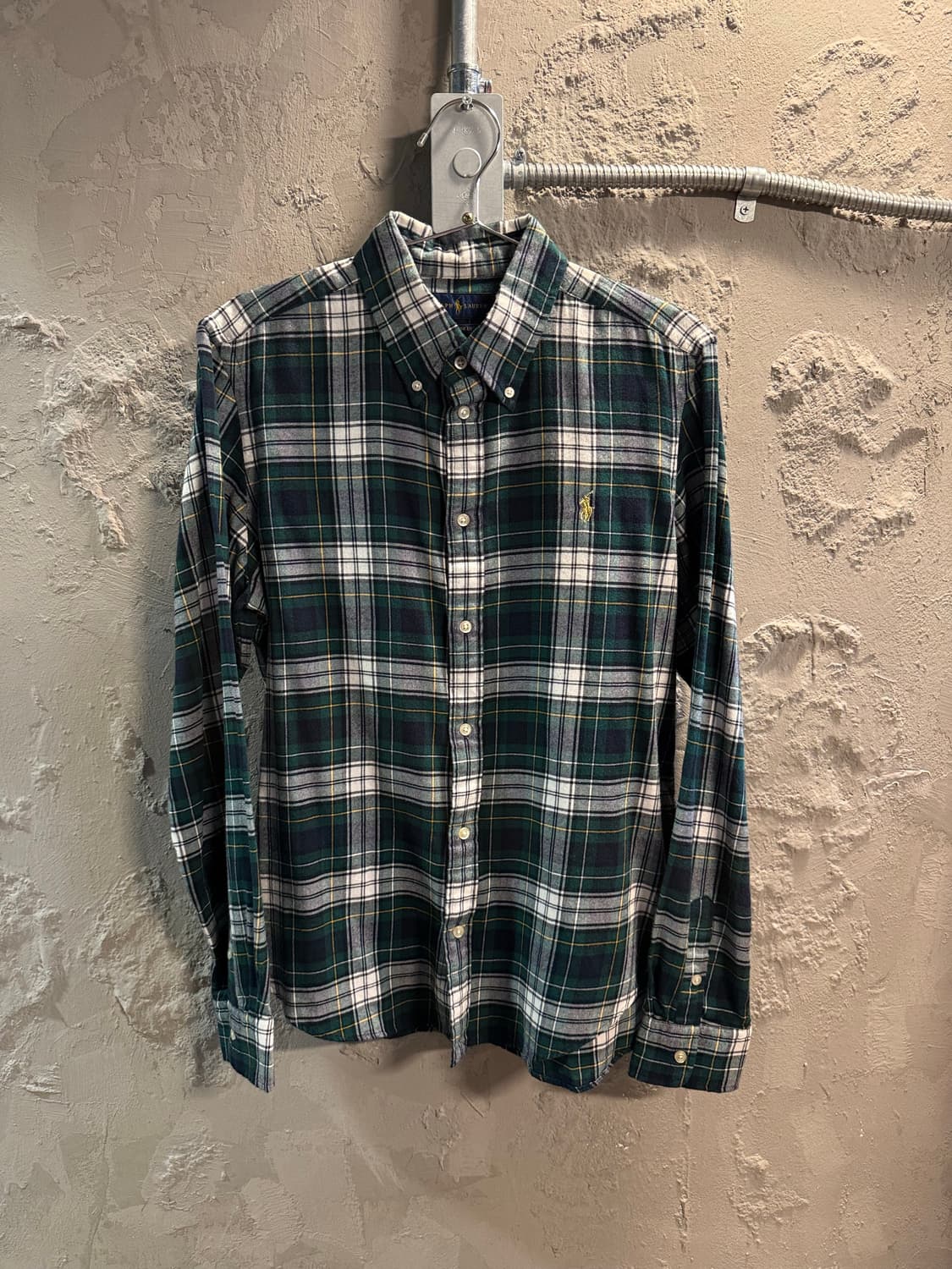 폴로 랄프로렌 그린 체크 코튼 셔츠 여성 L 상품이미지1