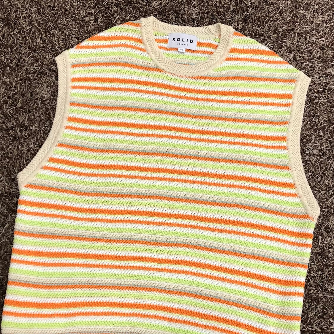 솔리드옴므 멀티컬러 스트라이프 니트 베스트 상품이미지2