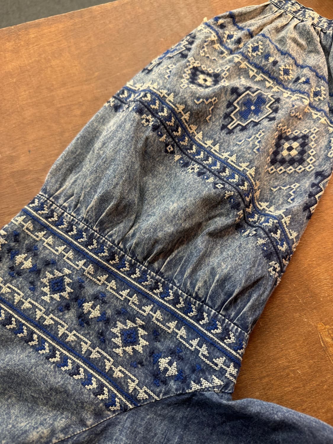 TITICACA 빈티지 나바호 패턴 데님 블라우스 셔츠 상품이미지5