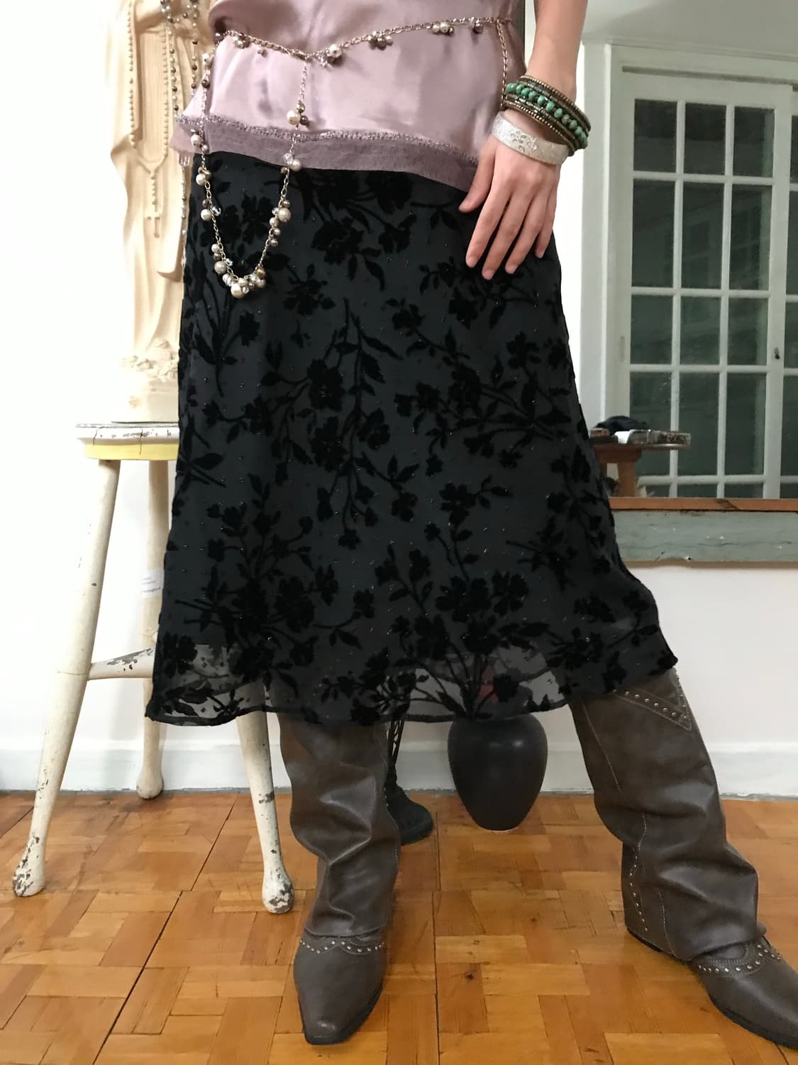 vintage pattern skirt  상품이미지3
