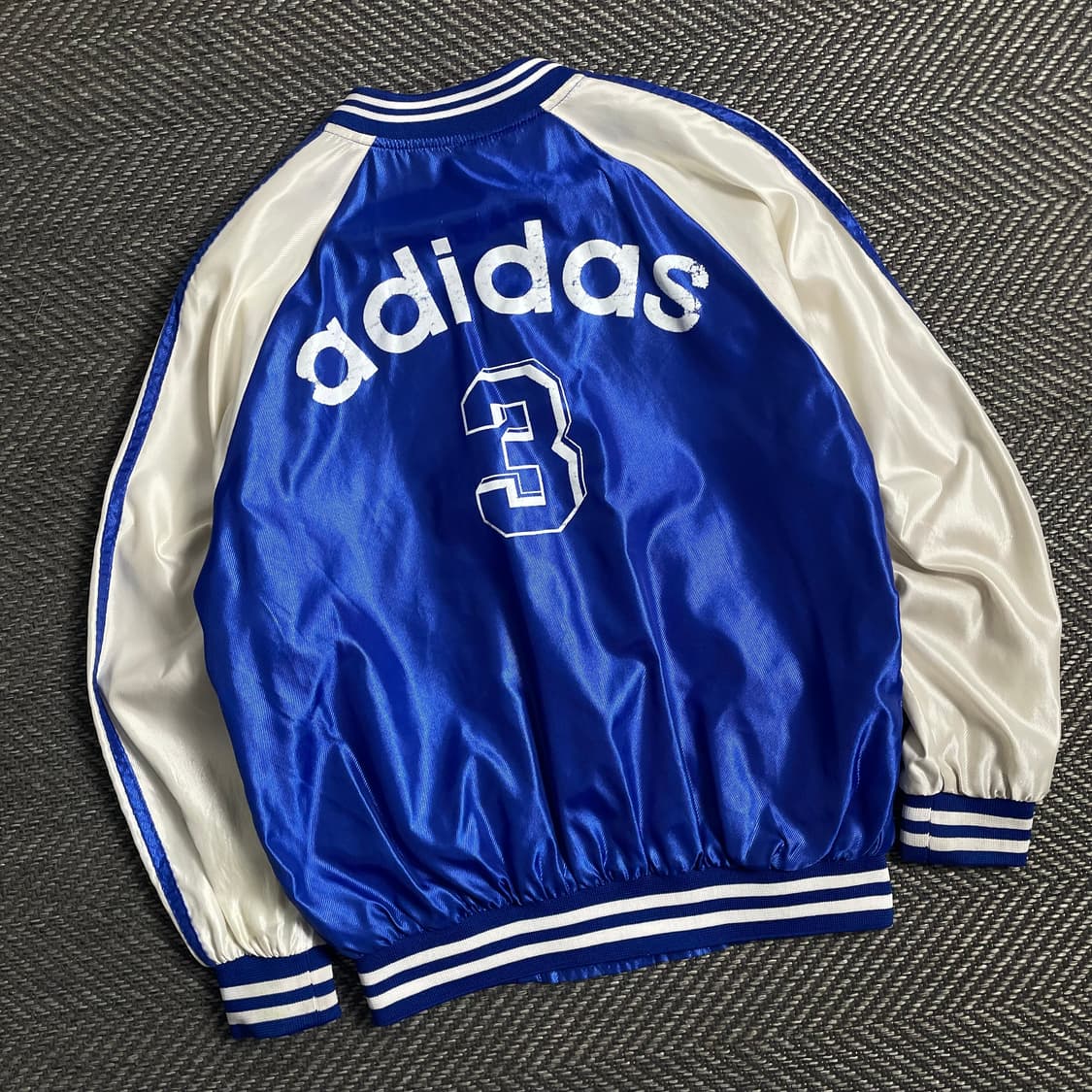 90s 아디다스 빅로고 바시티 트랙 블루종 자켓 y 5032 상품이미지1