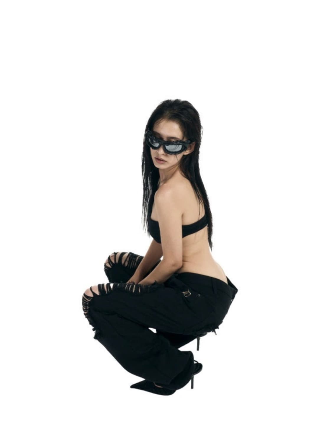 오도어 Black damage jean 데미지 진 팬츠 상품이미지5