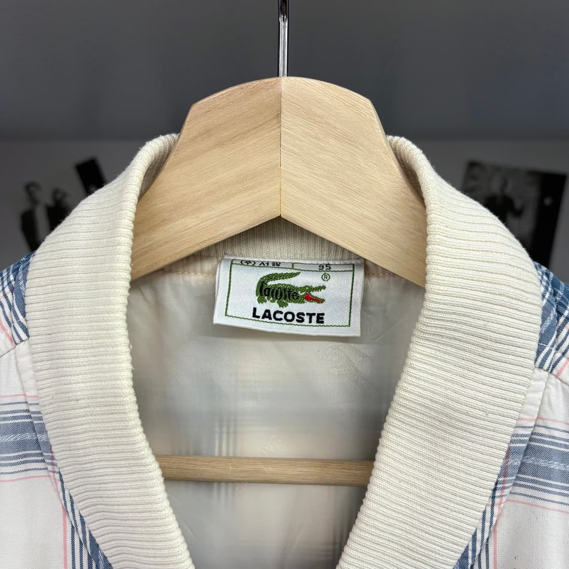 (M) 라코스테 체크 패턴 크롭 블루종 자켓 상품이미지5