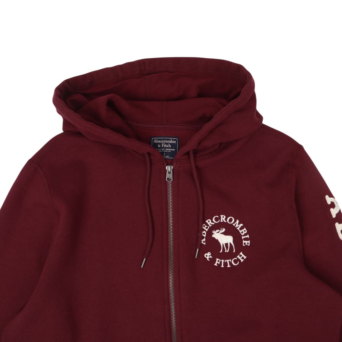 아베크롬비 버건디 엠브로이드 후드집업 상품이미지2