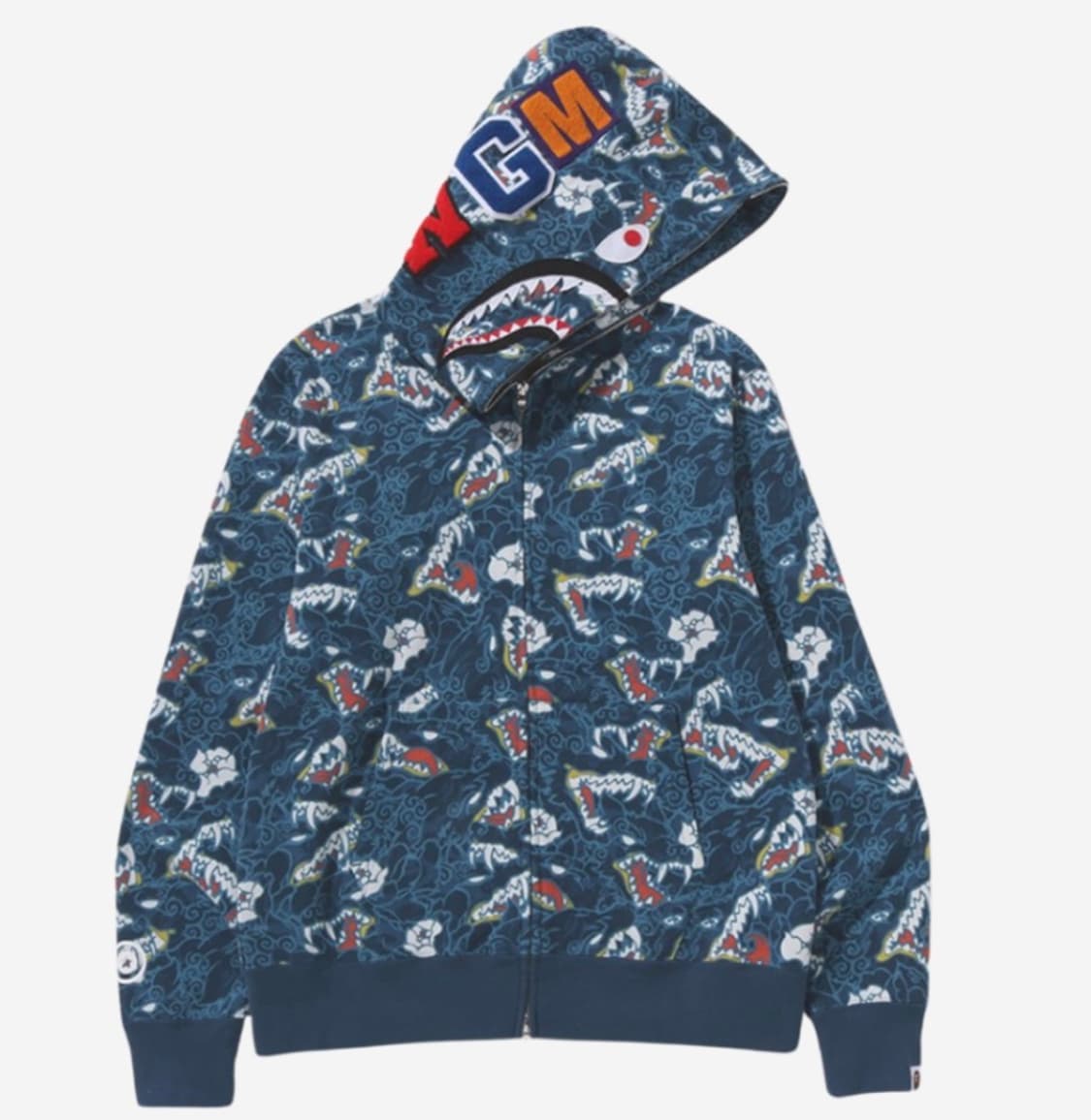 베이프 재패니즈 정품 새상품 후드집업 abc 적흑계 카모  상품이미지1