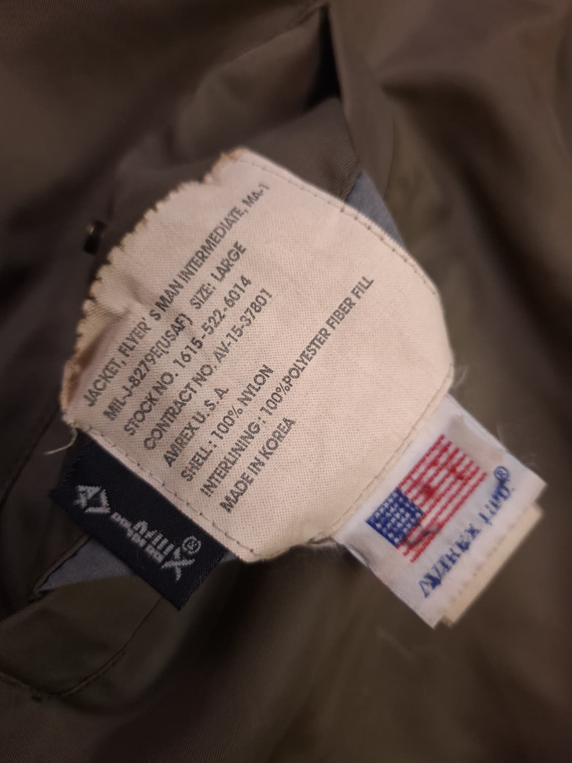 오리지날 80's 아비렉스 한국전쟁기념 MA-1 항공 자켓 상품이미지5