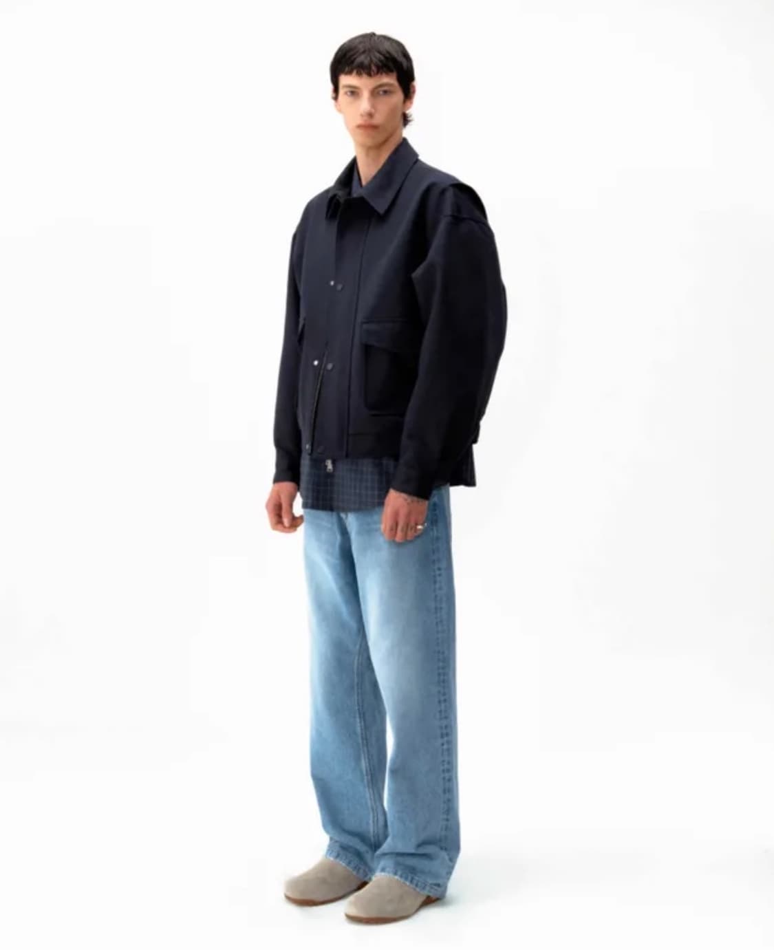 쿠어 워시드 세미 플레어 팬츠(L) 상품이미지2