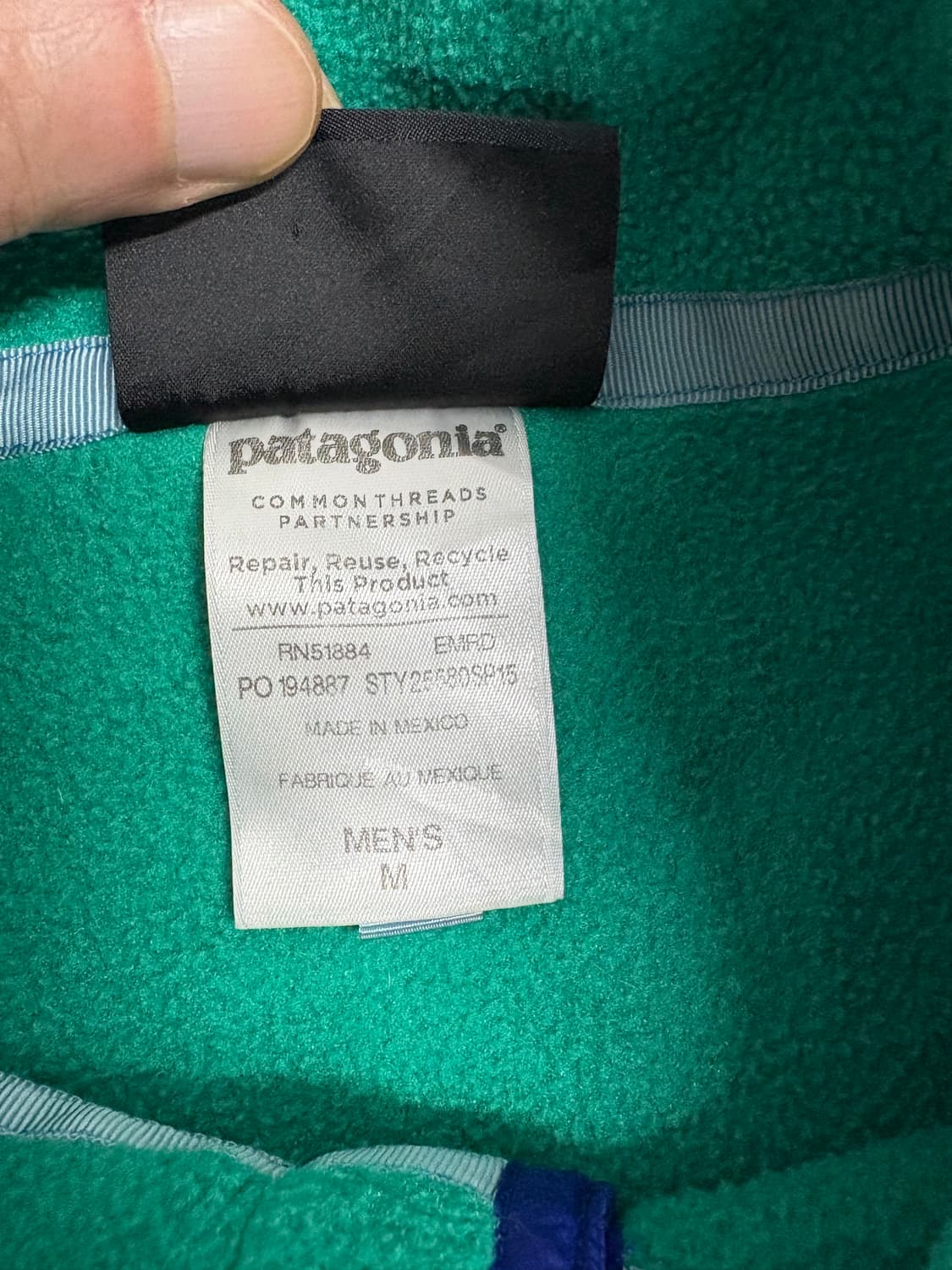 빈티지 파타고니아 신칠라 스냅티 그린 멘즈M 상품이미지4