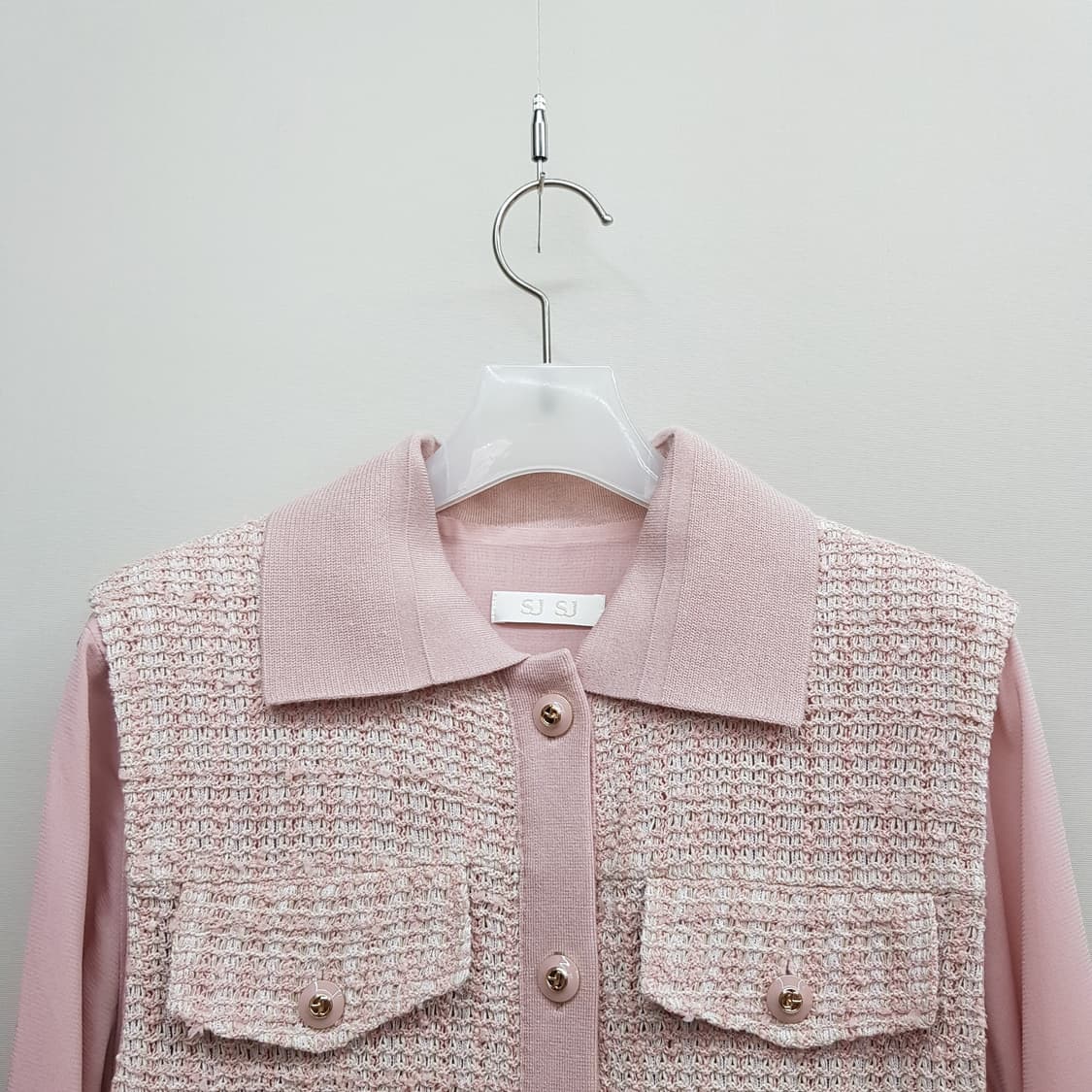 한섬 SJSJ 2023 트위드 배색 플리츠 롱 원피스 82-94-160 상품이미지2