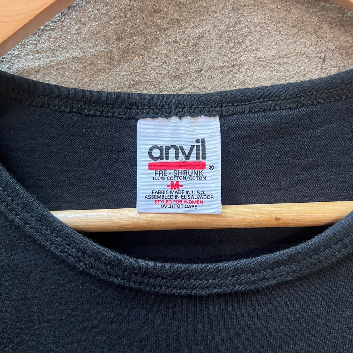 90‘s anvil HAPPINESS 자수 블랙 반팔티 상품이미지3