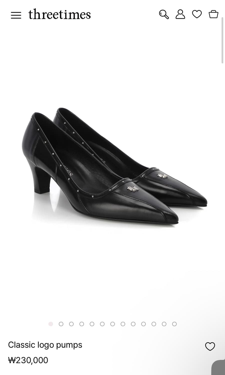 쓰리타임즈 235 클래식 로고 펌프스힐 classic logo pumps 상품이미지1