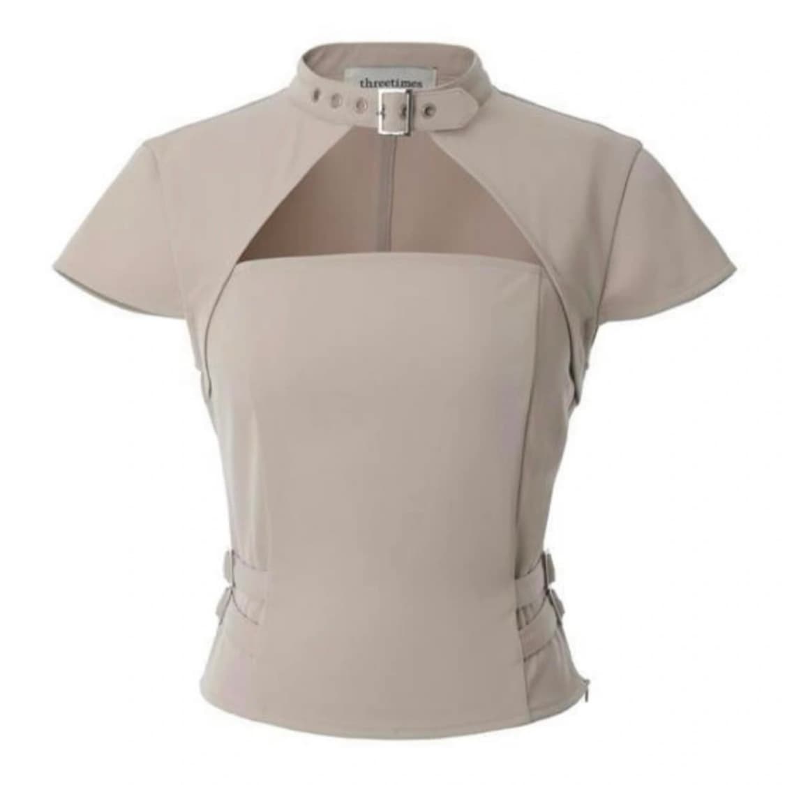 쓰리타임즈 - Tidy buckle top 베이지/ M 상품이미지5