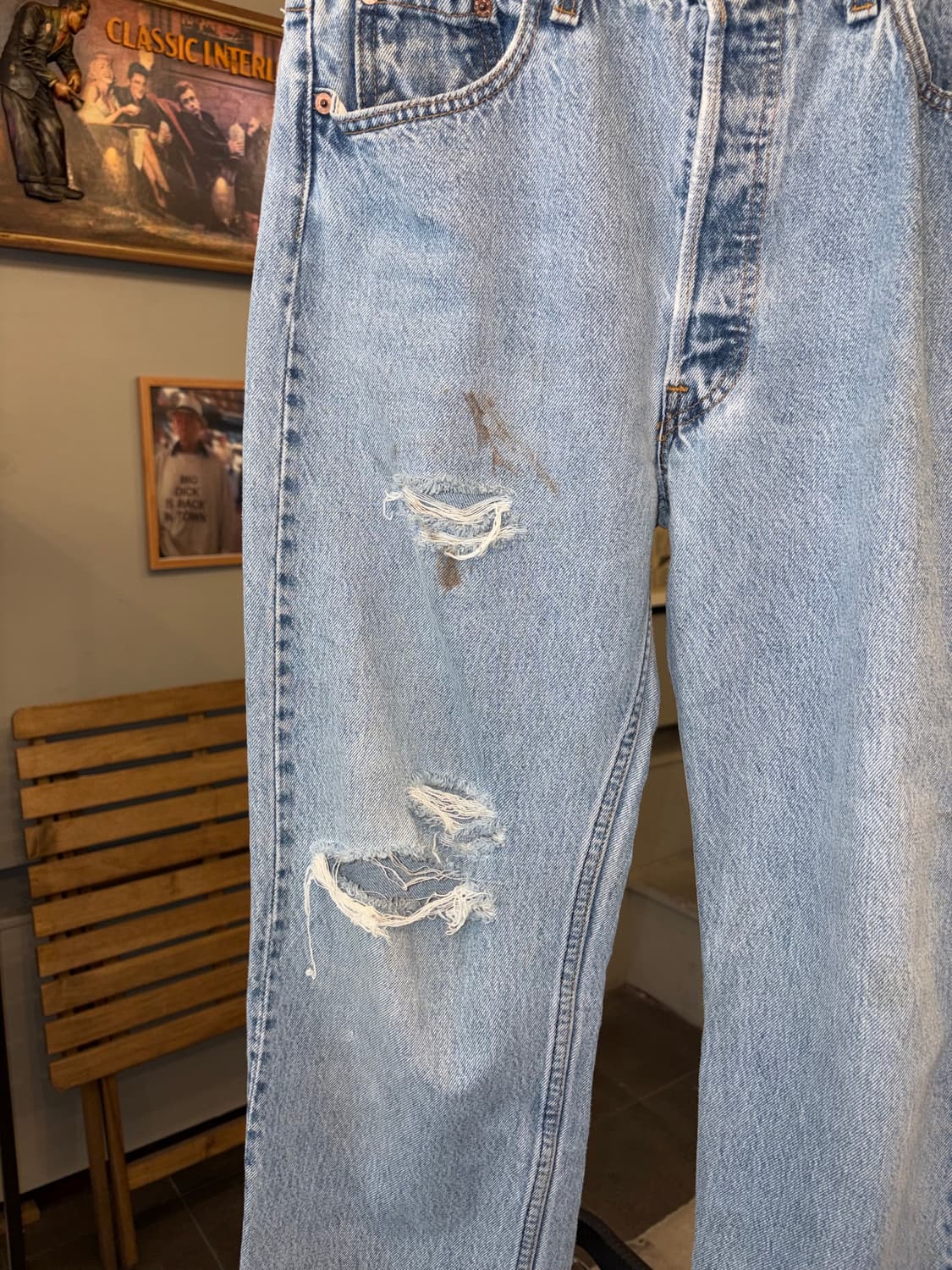 90’s Levi’s 501 USA denim destroyed 상품이미지6