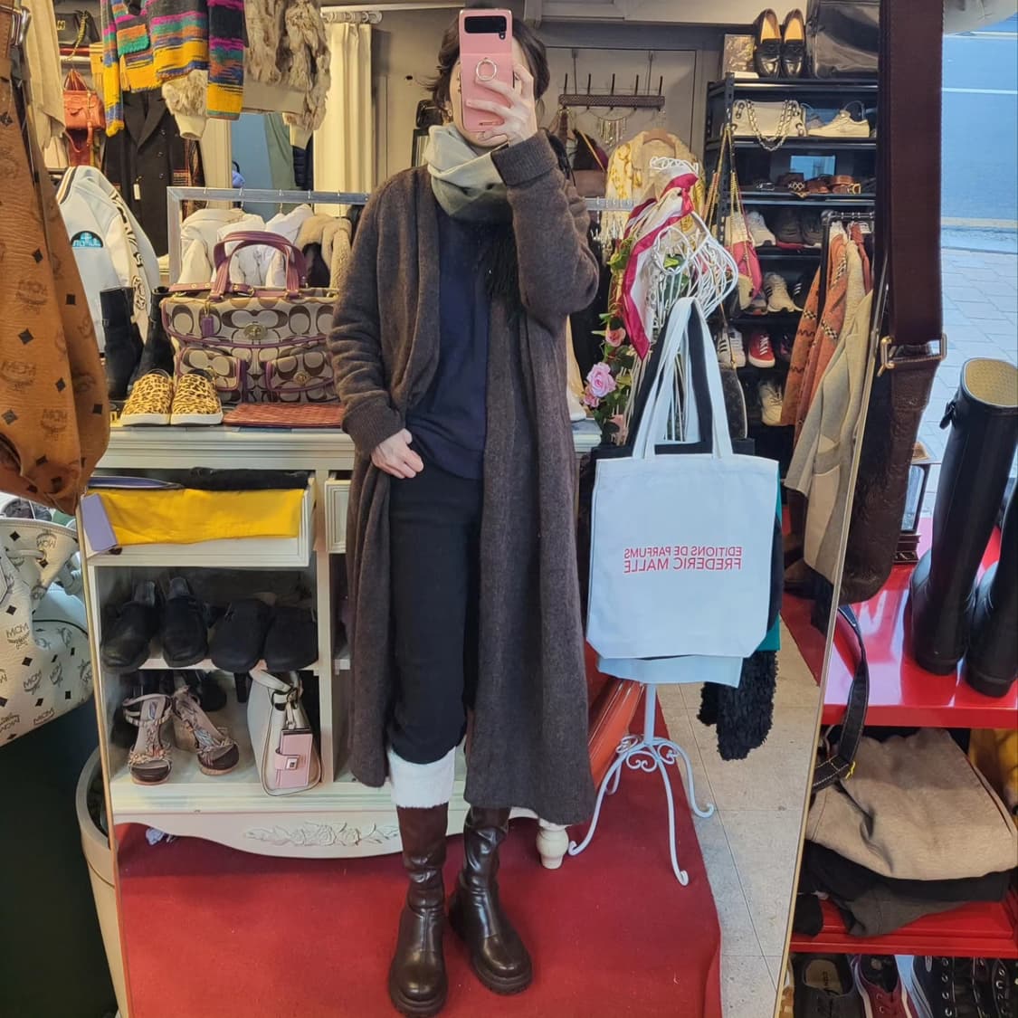 TIME 타임 여성 모헤어 풀 롱 가디건 Free사이즈 상품이미지3