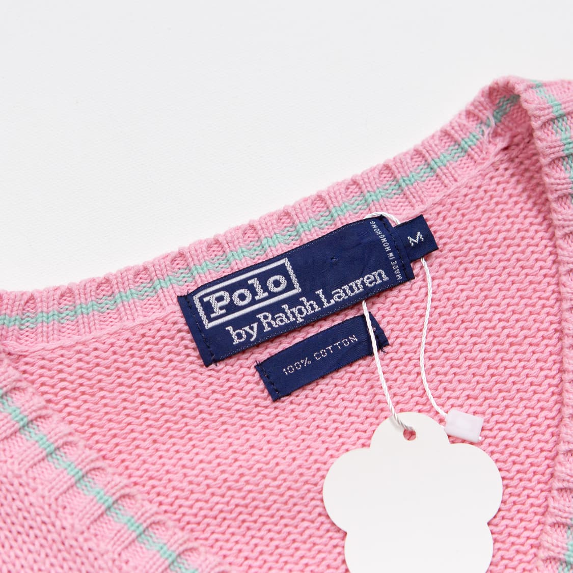 폴로 랄프로렌 코튼 브이넥 스웨터 핑크 상품이미지3