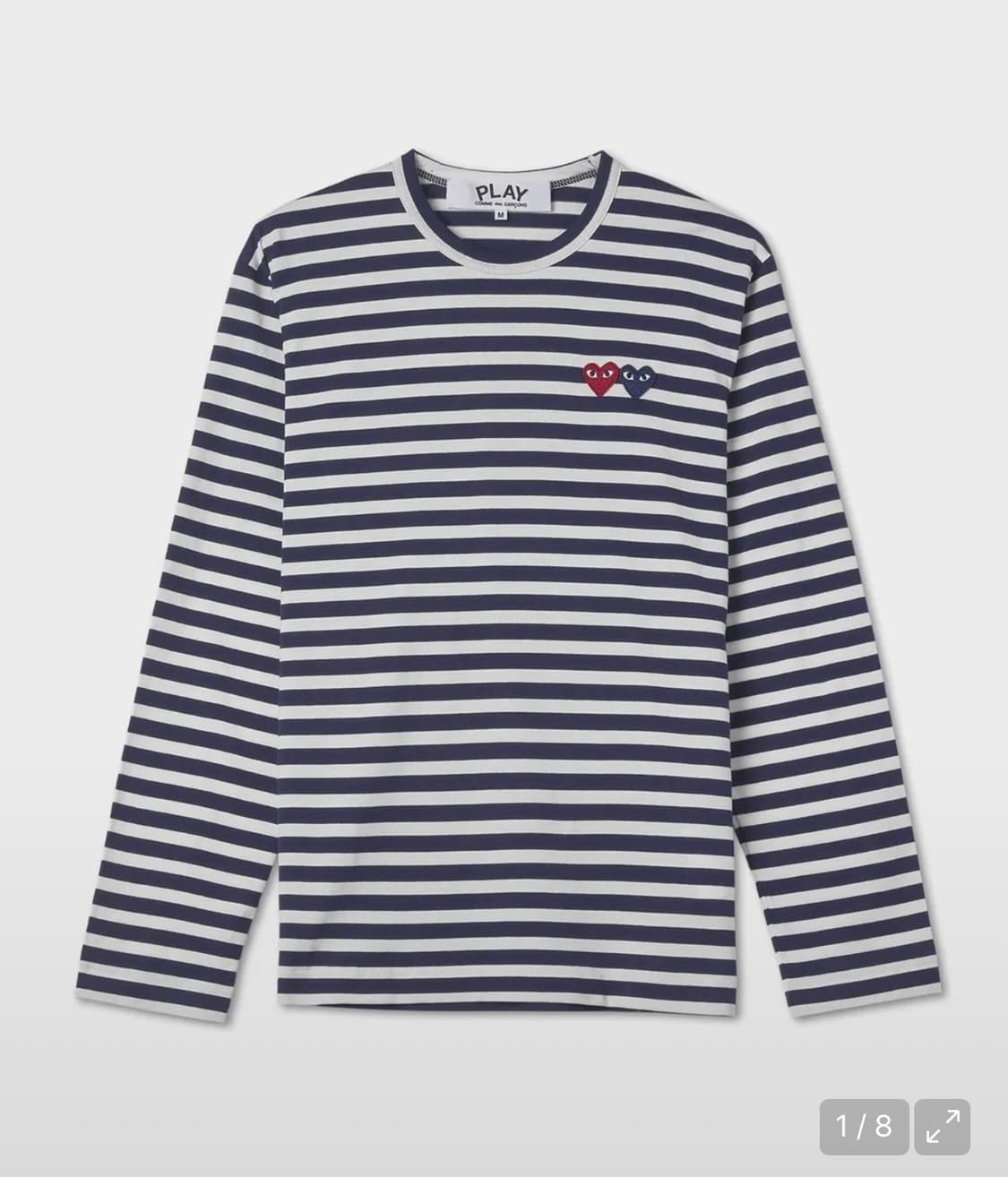 꼼데가르송 더블 하트 네이비 정품 롱슬리브  상품이미지7