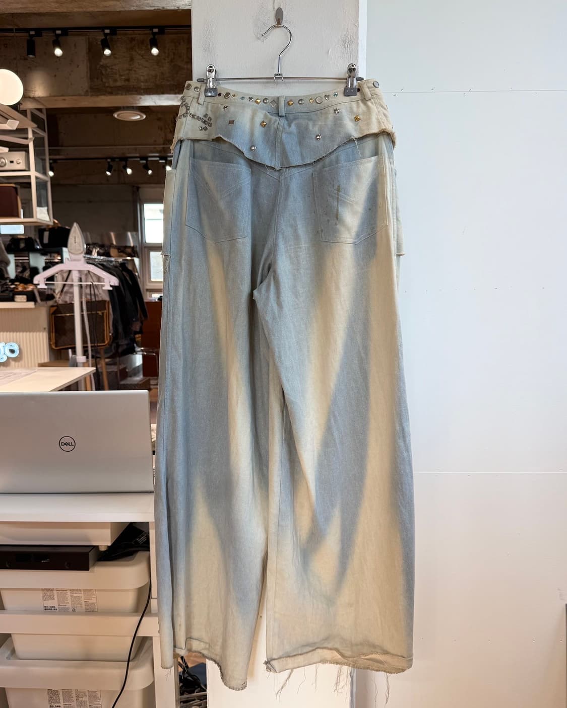 크리스찬 디올 부티크 데님 디스트로이드 와이드 팬츠  상품이미지5