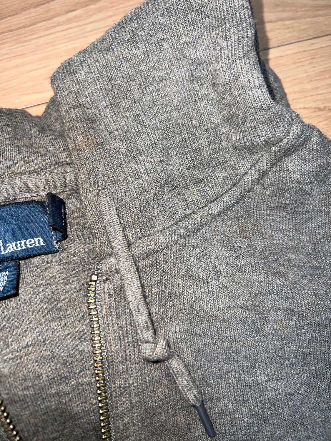 폴로 그레이 니트 후드집업 상품이미지2